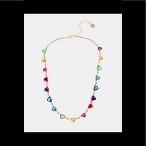 Betsy Johnson ONE LOVE HEART COLLAR RAINBOW MULTI